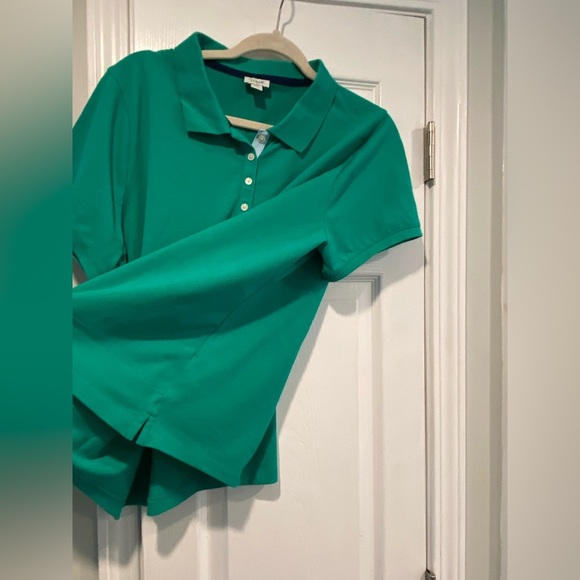 J. Crew Size XXL Green Short Sleeve Button Collared Polo Shirt Cotton Blend Golf - Picture 5 of 11